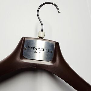 VTG Vitarelli Italy Coat Suit Hanger Size 48 R Brown Plastic Designer Suit Luxe